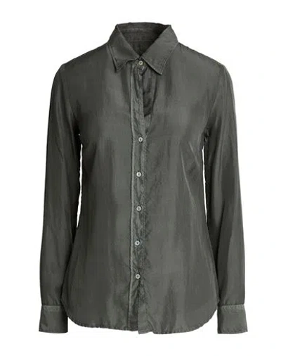 120% Lino Woman Shirt Grey Size 2 Silk, Linen In Gray