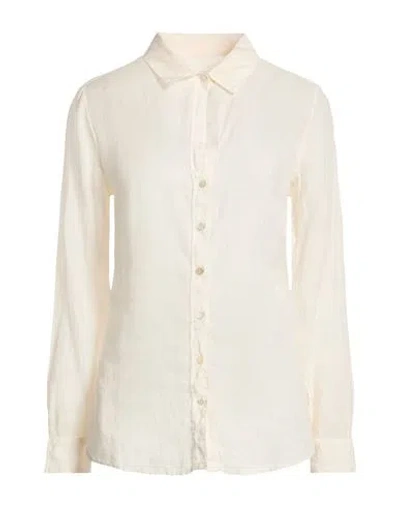 120% Lino Woman Shirt Ivory Size 6 Linen In Neutral
