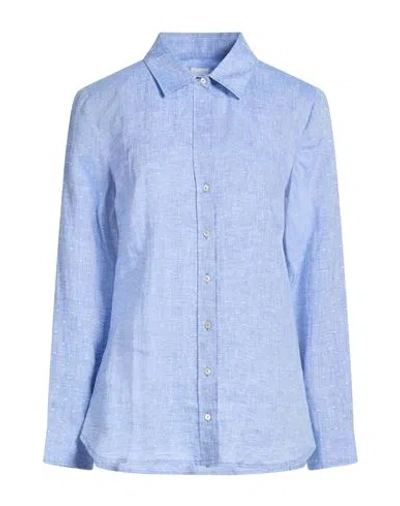 120% Lino Woman Shirt Light Blue Size 10 Linen