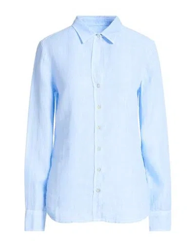 120% Lino Woman Shirt Light Blue Size 14 Linen