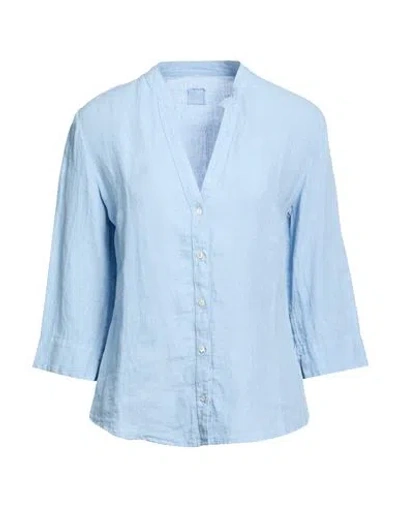 120% Lino Woman Shirt Light Blue Size 14 Linen