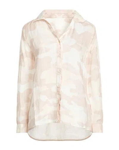 120% Lino Woman Shirt Light Brown Size 2 Linen In Beige