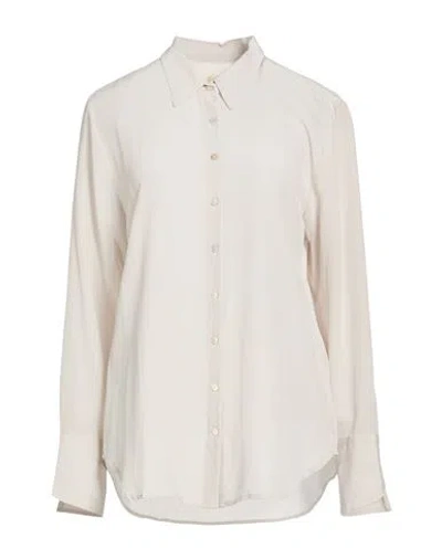 120% Lino Woman Shirt Light Grey Size 2 Silk In Brown