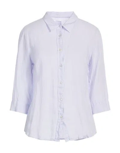120% Lino Woman Shirt Lilac Size 10 Linen In Purple