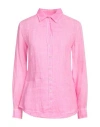 120% Lino Woman Shirt Magenta Size 10 Linen
