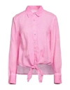 120% Lino Woman Shirt Magenta Size 12 Linen
