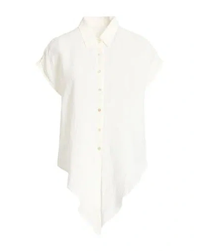 120% Lino Woman Shirt Off White Size 14 Linen