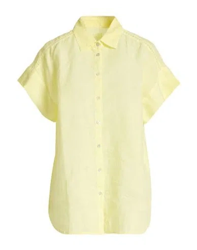 120% Lino Woman Shirt Pastel Yellow Size 6 Linen