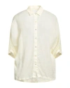 120% Lino Woman Shirt Pastel Yellow Size M Linen