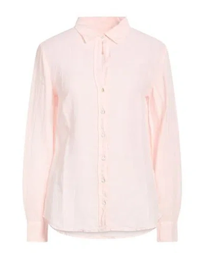 120% Lino Woman Shirt Pink Size 14 Linen