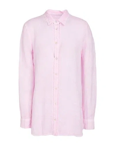120% Lino Woman Shirt Pink Size 14 Linen