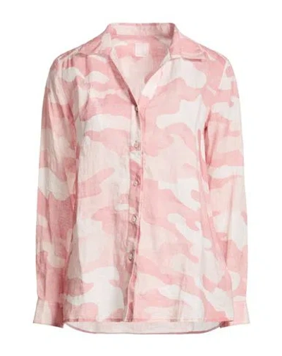 120% Lino Woman Shirt Pink Size 6 Linen