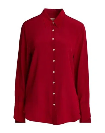 120% Lino Woman Shirt Red Size 2 Silk