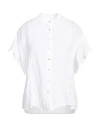 120% Lino Woman Shirt White Size 12 Linen In White