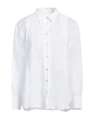 120% Lino Woman Shirt White Size 10 Linen