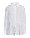 120% Lino Woman Shirt White Size 10 Linen