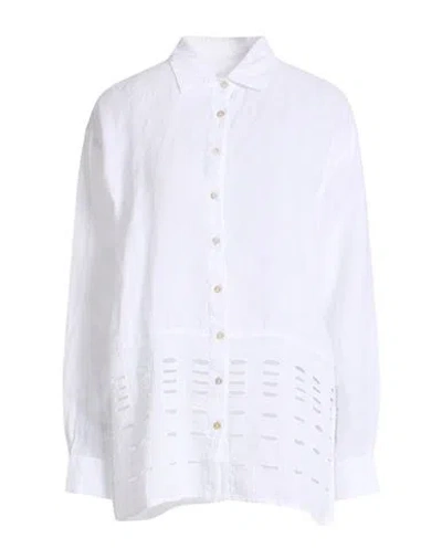 120% Lino Woman Shirt White Size 12 Linen