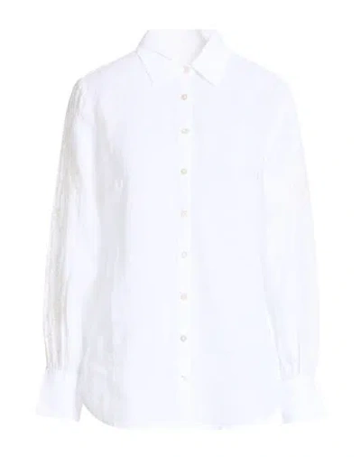 120% Lino Woman Shirt White Size 14 Linen