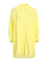 120% Lino Woman Shirt Yellow Size L Linen