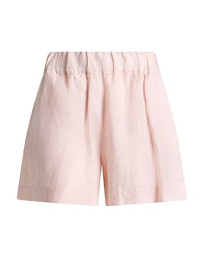 120% Lino Woman Shorts & Bermuda Shorts Blush Size 6 Linen In Pink