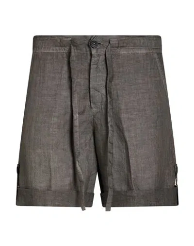 120% Lino Woman Shorts & Bermuda Shorts Charcoal Size 2 Linen In Black