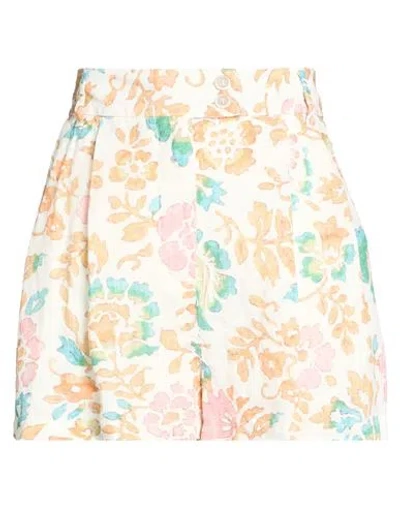 120% Lino Woman Shorts & Bermuda Shorts Orange Size 12 Linen In Neutral