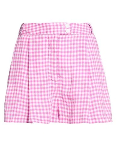 120% Lino Woman Shorts & Bermuda Shorts Pink Size 8 Linen