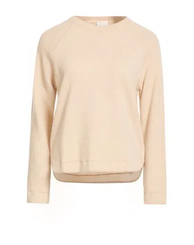 120% Lino Woman Sweater Beige Size Xl Cashmere, Modal, Wool In Neutral