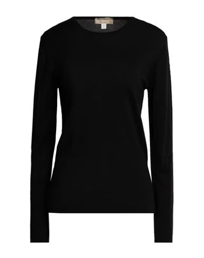 120% Lino Woman Sweater Black Size S Merino Wool