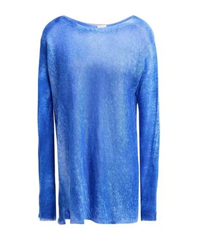 120% Lino Woman Sweater Blue Size Xs Linen