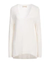 120% Lino Woman Sweater Ivory Size Xxl Cashmere In White