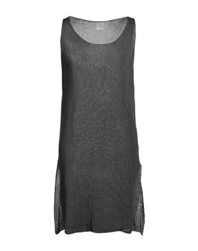 120% Lino Woman Sweater Lead Size L Linen In Grey