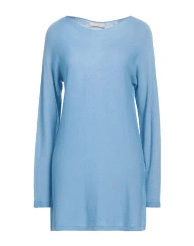 120% Lino Woman Sweater Light Blue Size Xl Cashmere