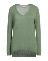 120% Lino Woman Sweater Military Green Size L Cashmere