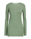 120% Lino Woman Sweater Military Green Size M Cashmere