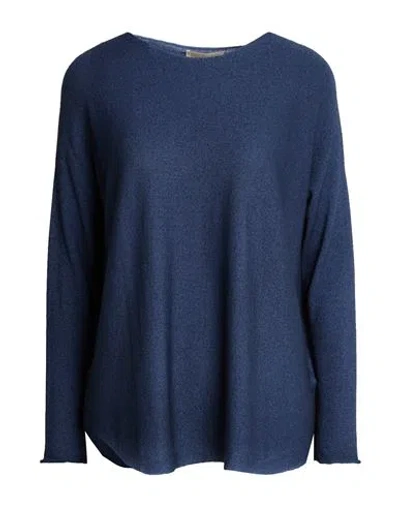 120% Lino Woman Sweater Navy Size Xs Cashmere In Blue