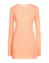 120% Lino Woman Sweater Orange Size L Cashmere