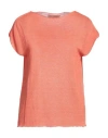 120% Woman Sweater Orange Size S Linen In Orange