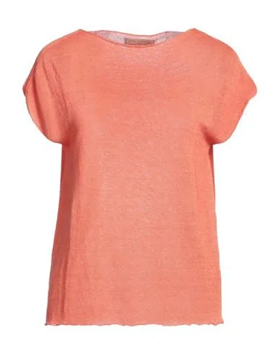 120% Woman Sweater Orange Size S Linen