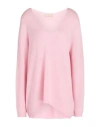120% Lino Woman Sweater Pink Size L Cashmere
