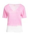 120% Lino Woman Sweater Pink Size Xl Linen