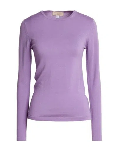 120% Lino Woman Sweater Purple Size Xs Merino Wool