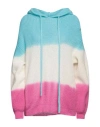 120% Lino Woman Sweater Turquoise Size L Mohair Wool, Polyamide, Wool In Blue