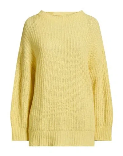 120% Lino Woman Sweater Yellow Size M Alpaca Wool, Cashmere, Silk
