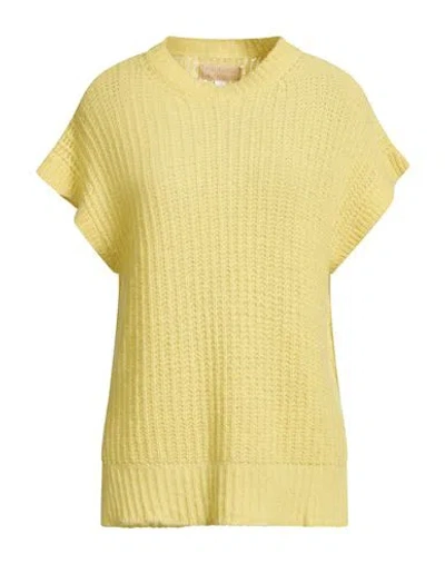 120% Lino Woman Sweater Yellow Size M Alpaca Wool, Cashmere, Silk