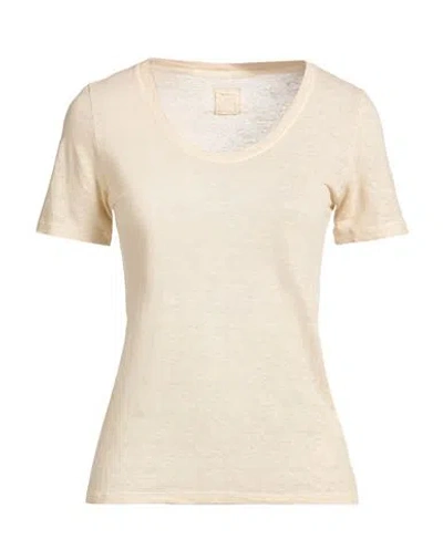 120% Lino Woman T-shirt Beige Size S Linen In Nude