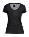 120% Lino Woman T-shirt Midnight Blue Size Xs Linen