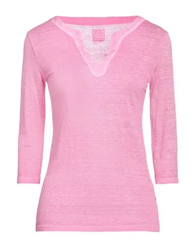 120% Lino Woman T-shirt Magenta Size L Linen