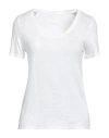 120% Lino Woman T-shirt Off White Size L Linen In Off White