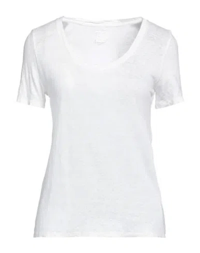 120% Lino Woman T-shirt Off White Size L Linen